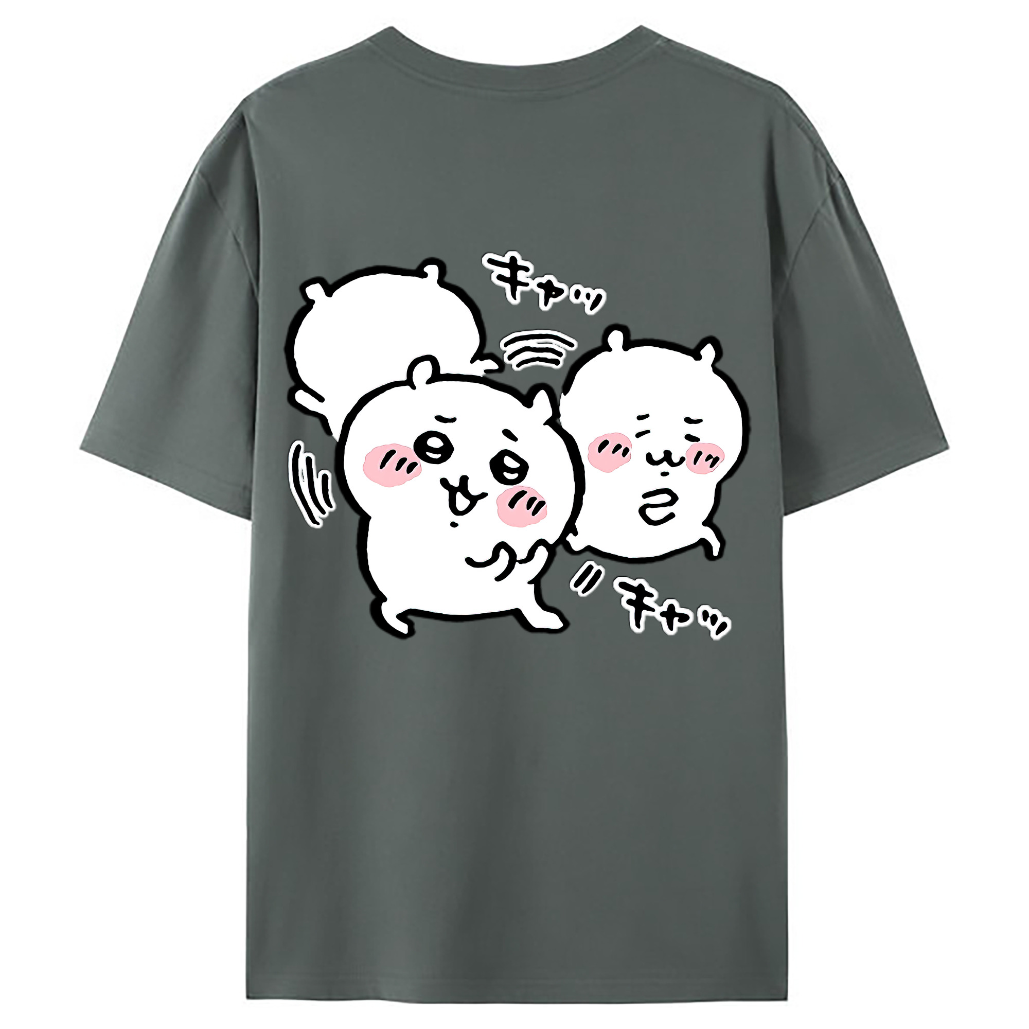 （画像用） ちいかわ ちいかわ Chii-kawa chiikawa 綿100％ メンズ半袖Tシャツ（バックプリント） 通気性